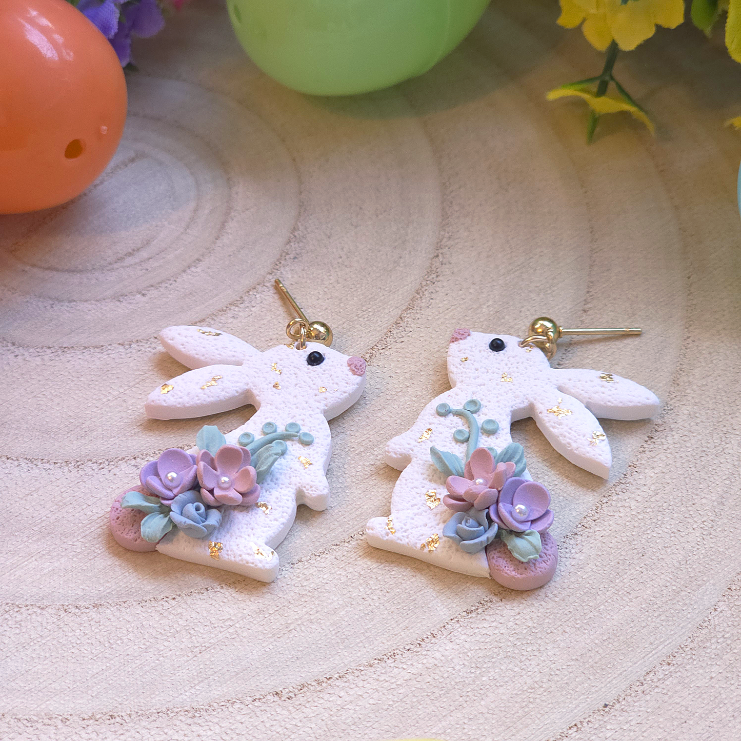 Golden Meadow Bunny Drop Earrings