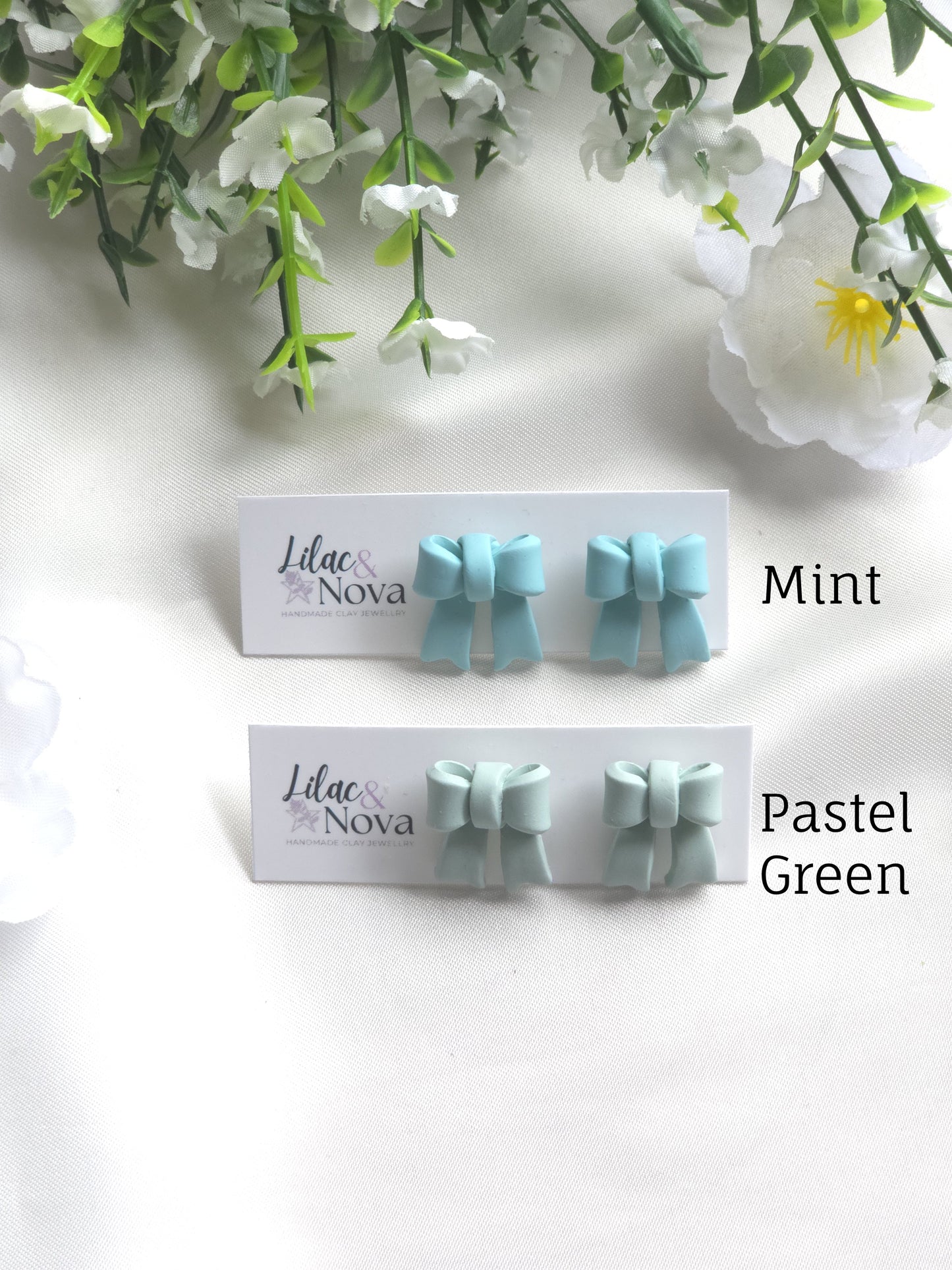 Green Classic Petite Pastel Bow Stud