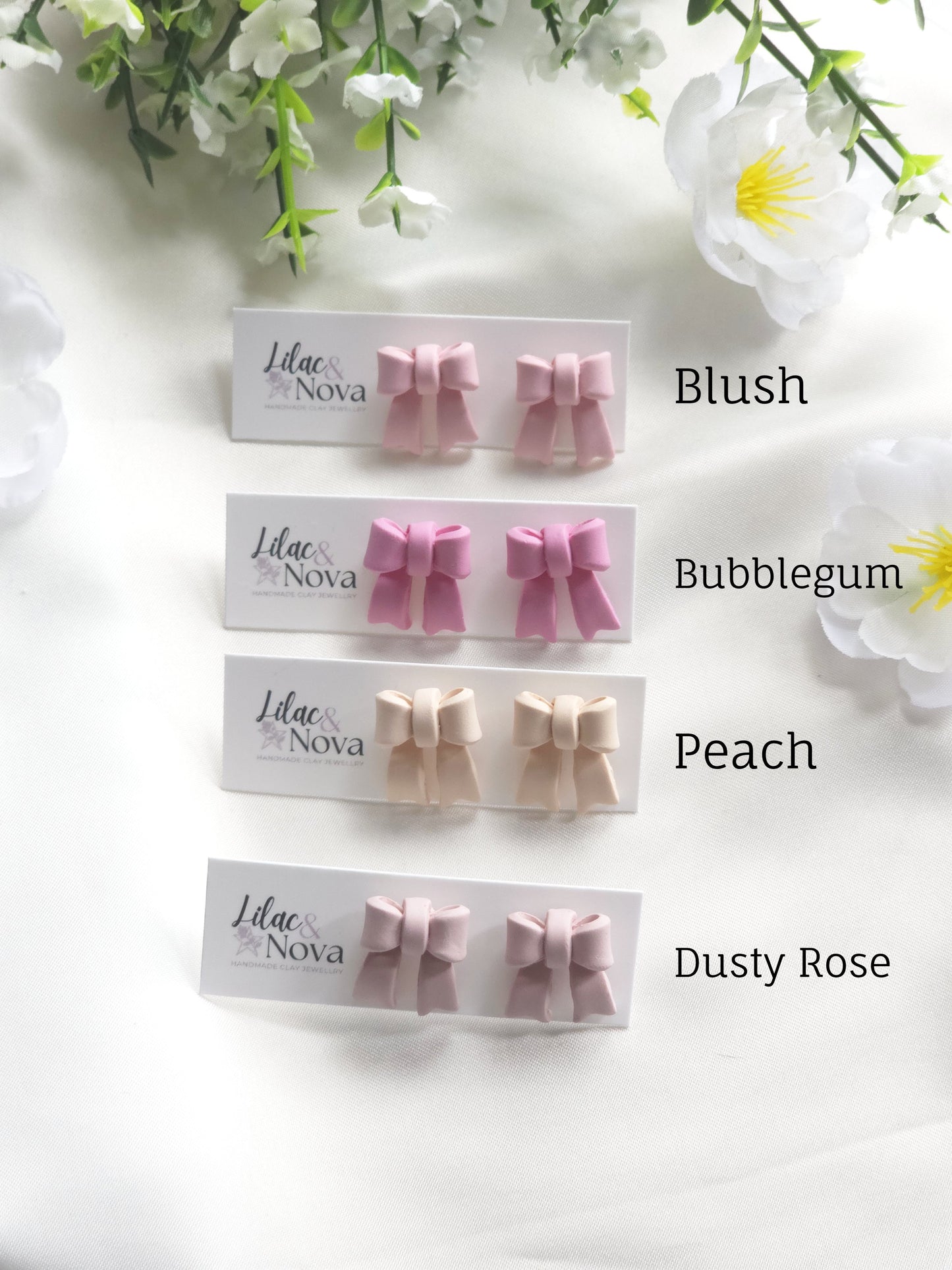 Pink Classic Petite Pastel Bow Stud