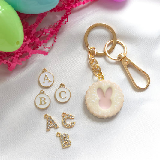 Bunny Sugar Cookie Customizable Keychain Charm