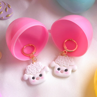 Baby Lamb or Chick Huggie Earrings
