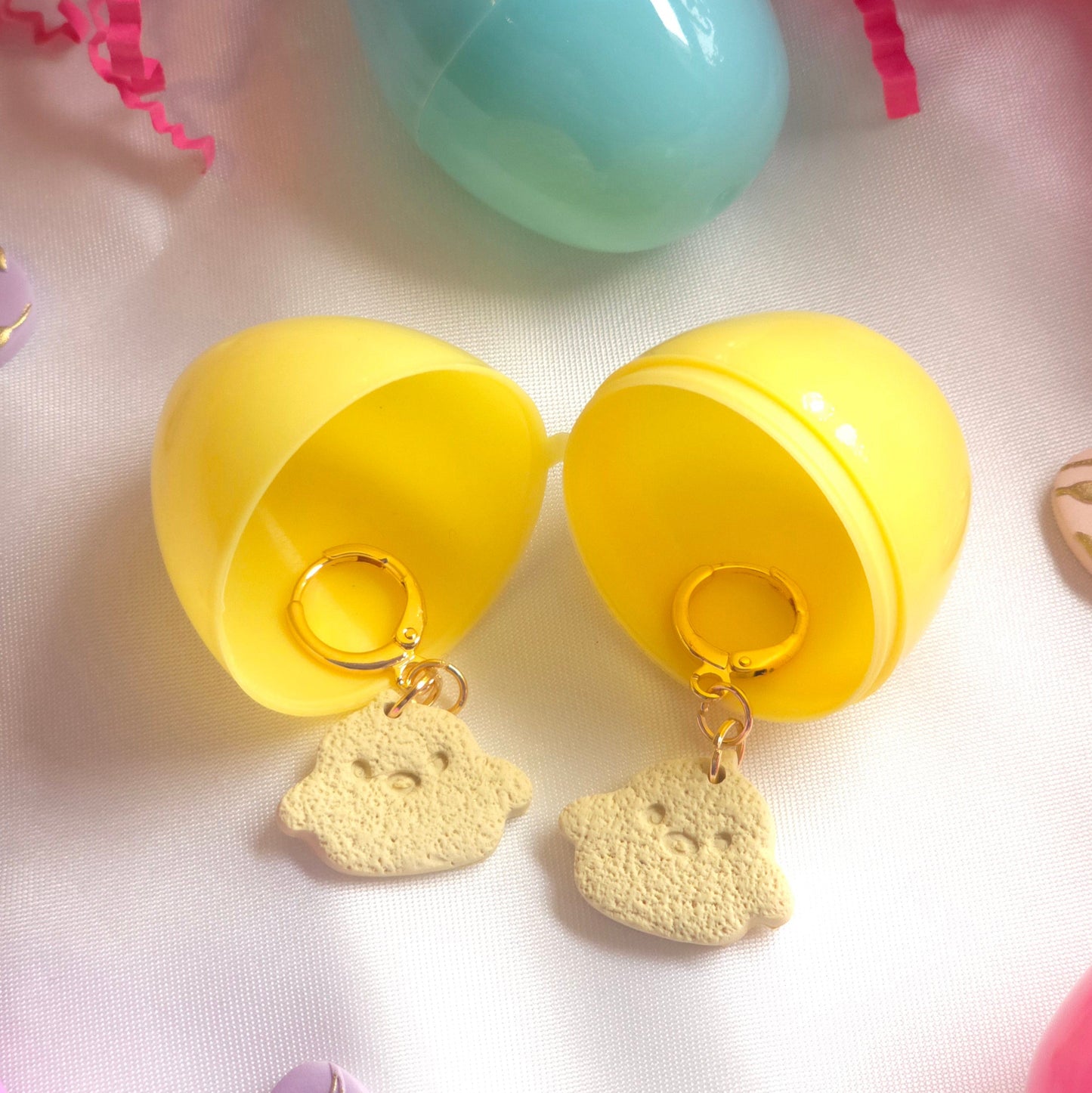 Baby Lamb or Chick Huggie Earrings