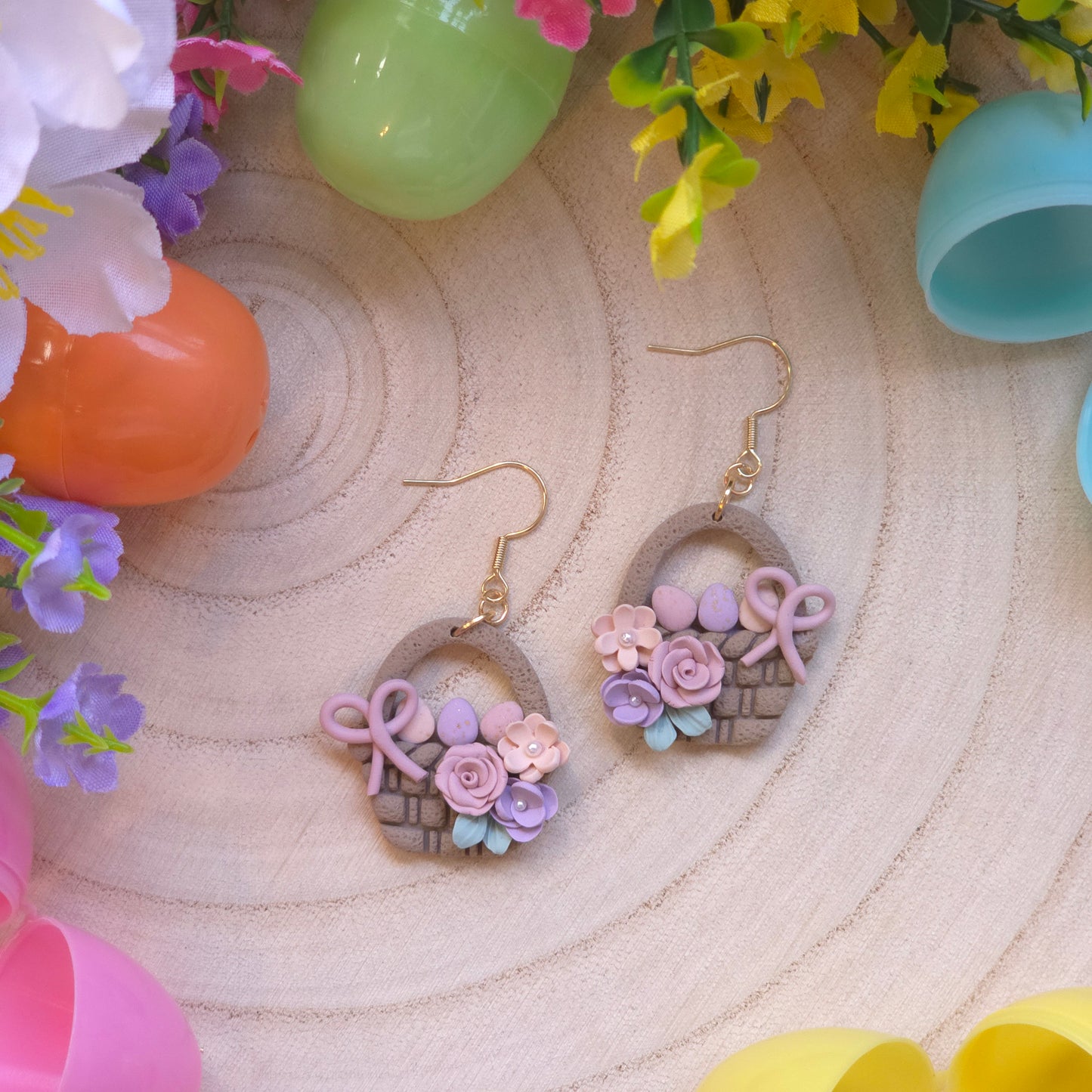 Easter Charm Basket Drop Earring