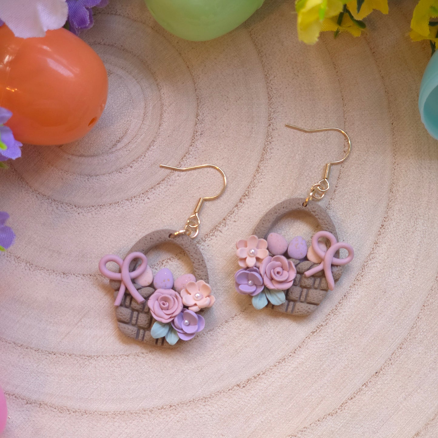 Easter Charm Basket Drop Earring