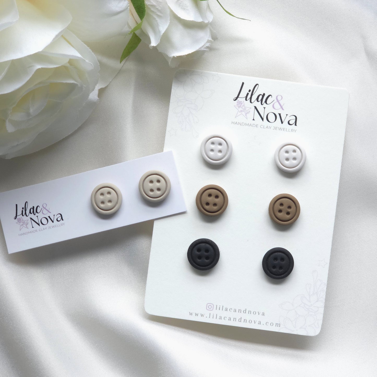 Button Studs Neutral Matte