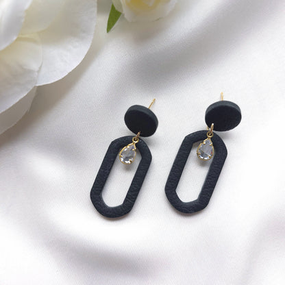 Celeste Black Gem Accent Drop Earring