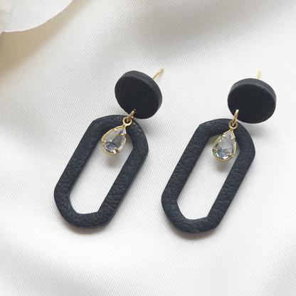 Celeste Black Gem Accent Drop Earring