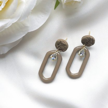 Celeste Brown Gem Accent Drop Earring
