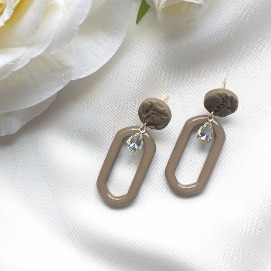 Celeste Brown Gem Accent Drop Earring
