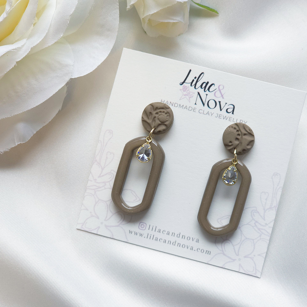Celeste Brown Gem Accent Drop Earring