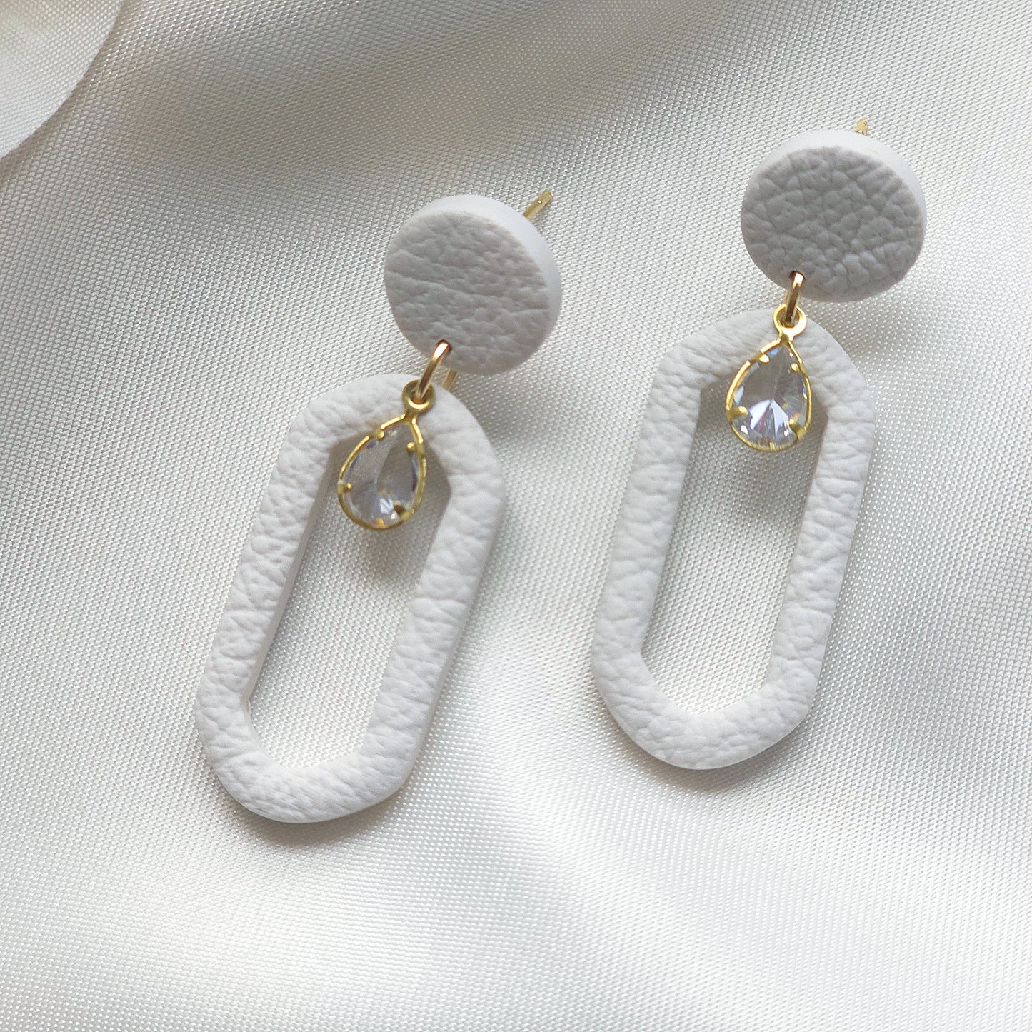 Celeste White Gem Accent Drop Earring