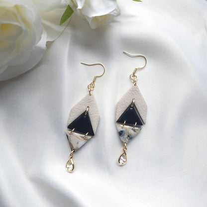 Esme Geometric Marble Style Dangle Earring