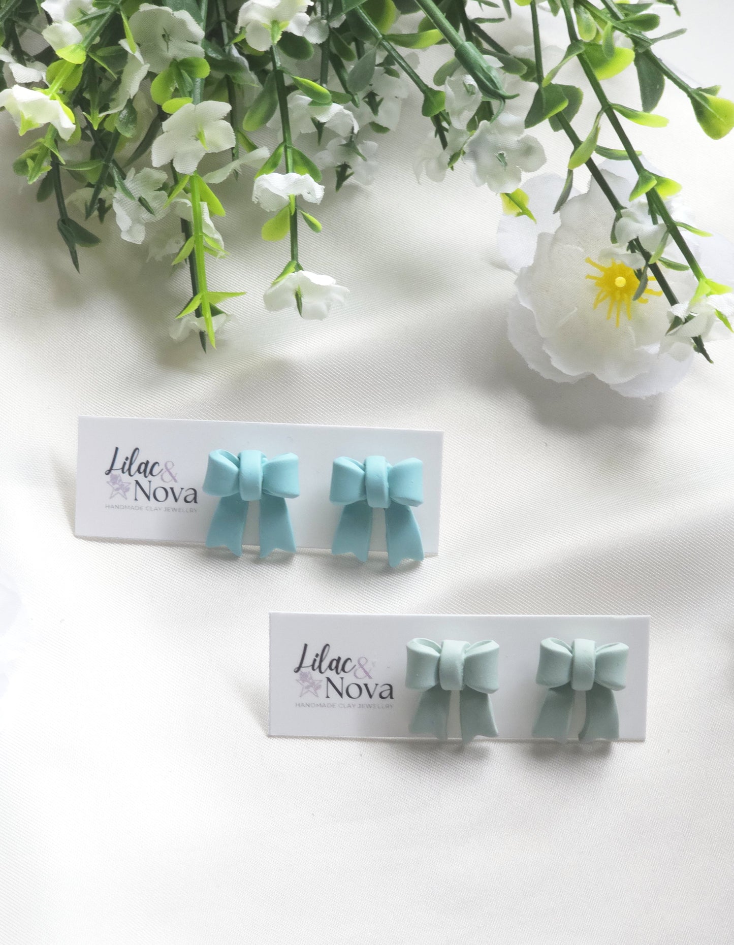 Green Classic Petite Pastel Bow Stud
