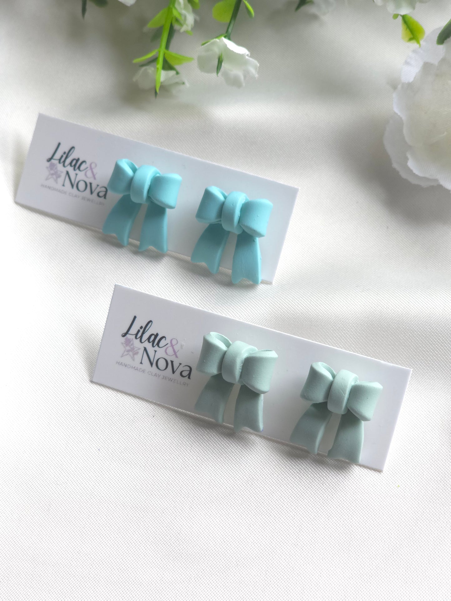 Green Classic Petite Pastel Bow Stud