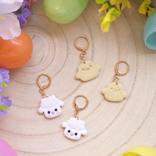 Baby Lamb or Chick Huggie Earrings