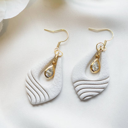 Luna White Gem Accent Drop Earring