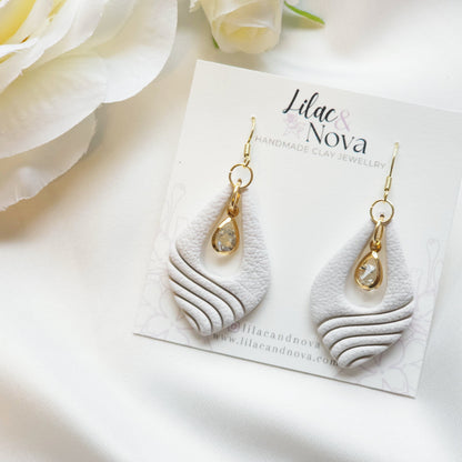 Luna White Gem Accent Drop Earring