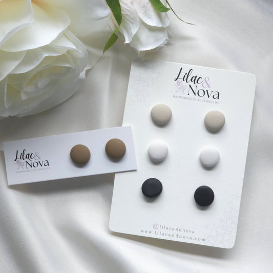 Neutral Plain Matte Studs