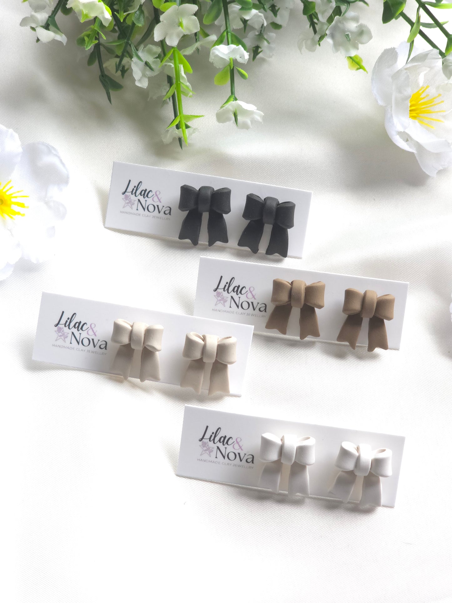 Neutral Classic Petite Pastel Bow Stud