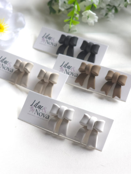 Neutral Classic Petite Pastel Bow Stud