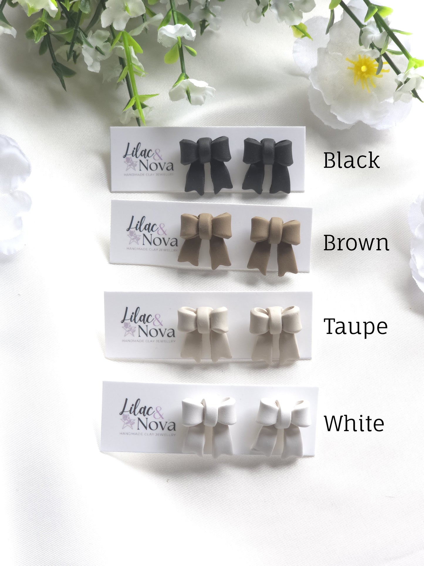 Neutral Classic Petite Pastel Bow Stud