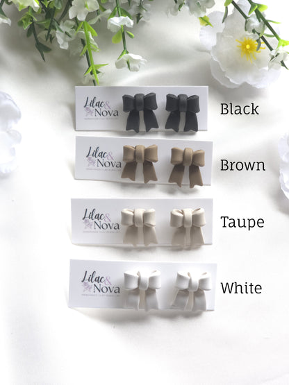 Neutral Classic Petite Pastel Bow Stud