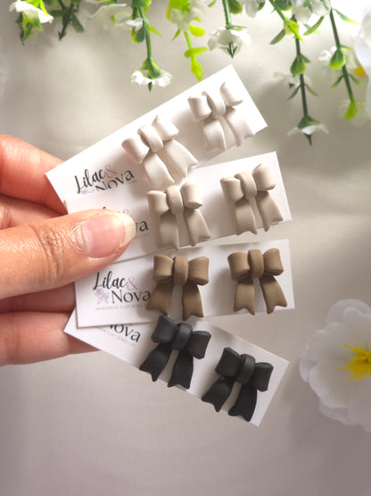 Neutral Classic Petite Pastel Bow Stud