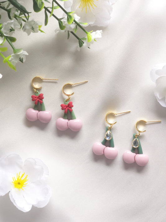 Pink Cherry Drop Earring