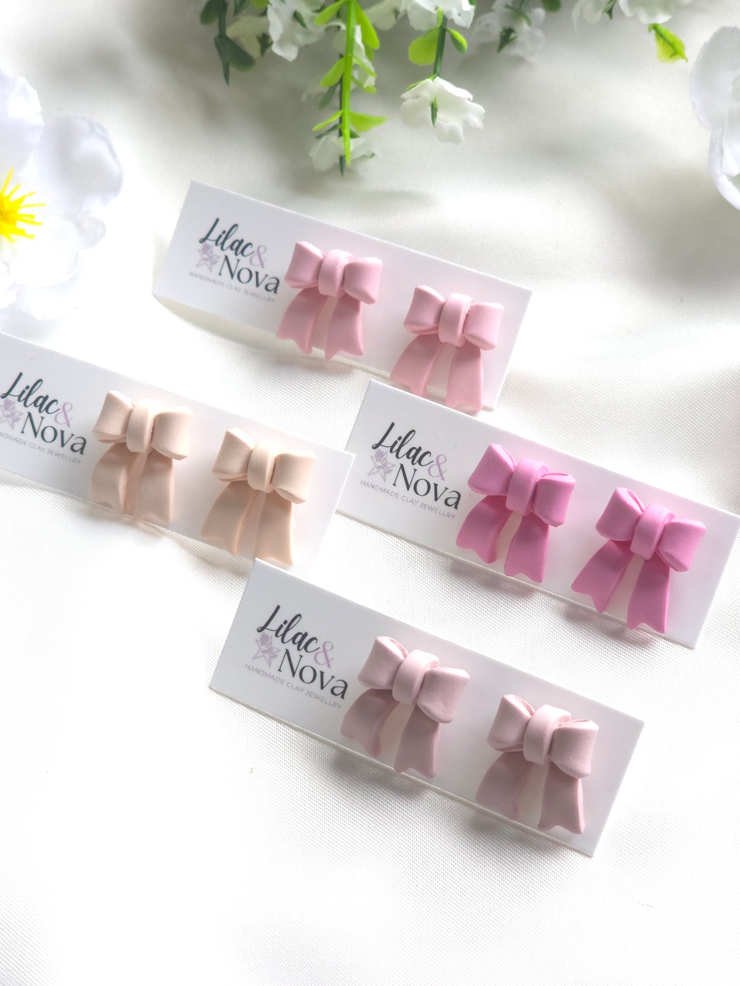 Pink Classic Petite Pastel Bow Stud