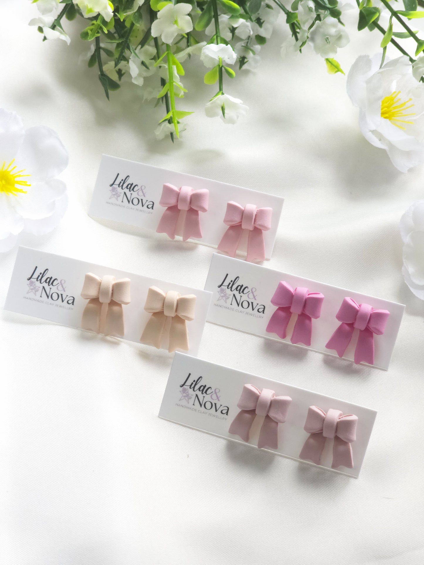 Pink Classic Petite Pastel Bow Stud