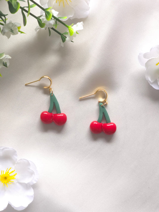 Red Cherry Drop Earring