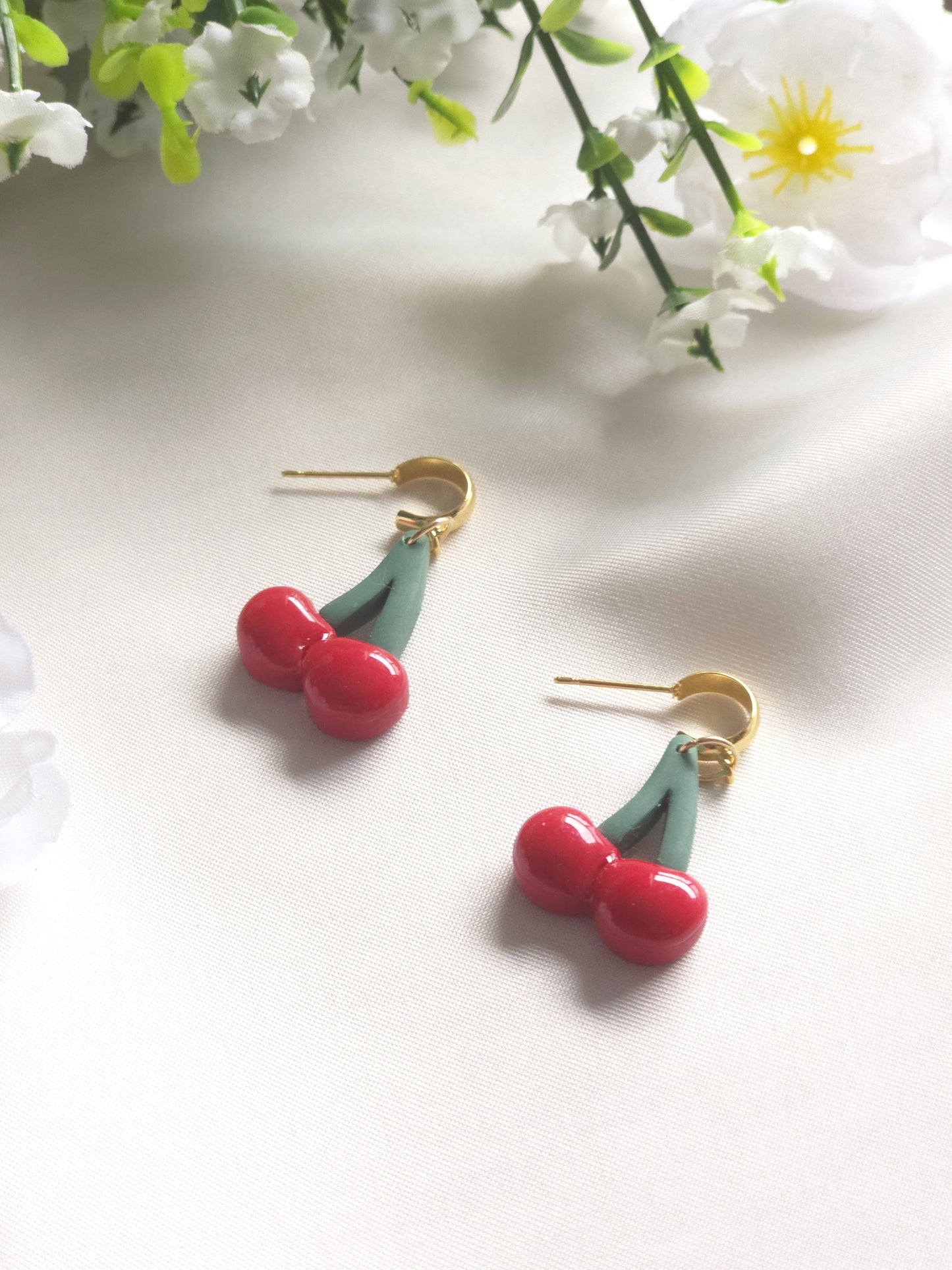 Red Cherry Drop Earring