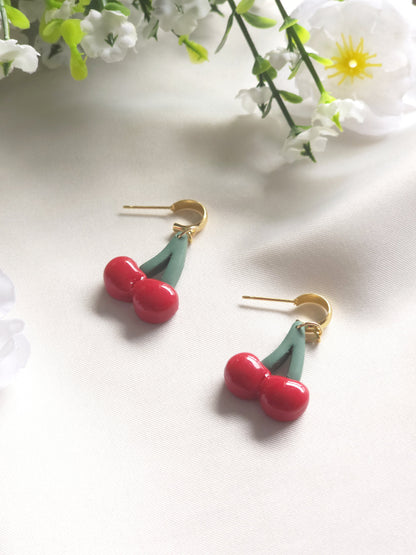 Red Cherry Drop Earring