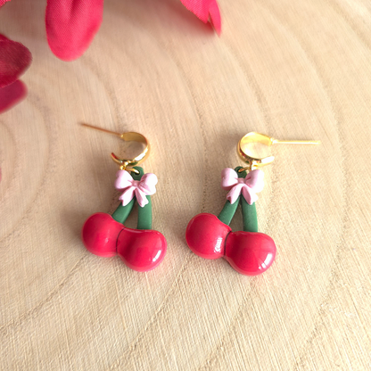 Red Cherry Drop Earring