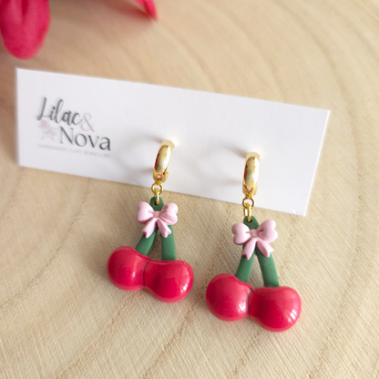 Red Cherry Drop Earring