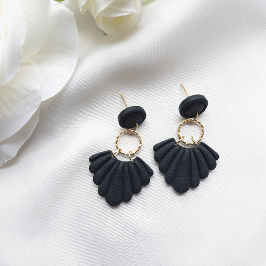 Seraphina Black Circle Bezel Accent Drop Earring