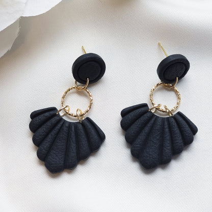 Seraphina Black Circle Bezel Accent Drop Earring