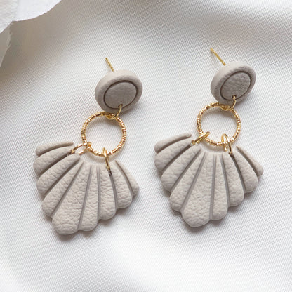Seraphina Taupe Circle Bezel Accent Drop Earring