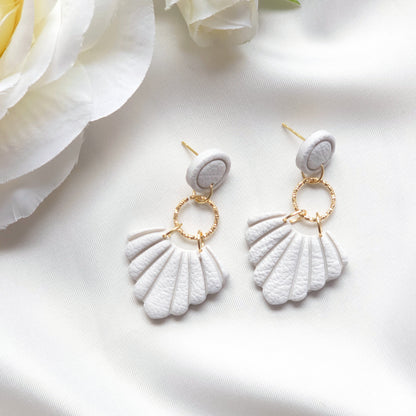 Seraphina White Circle Bezel Accent Drop Earring