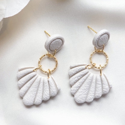 Seraphina White Circle Bezel Accent Drop Earring