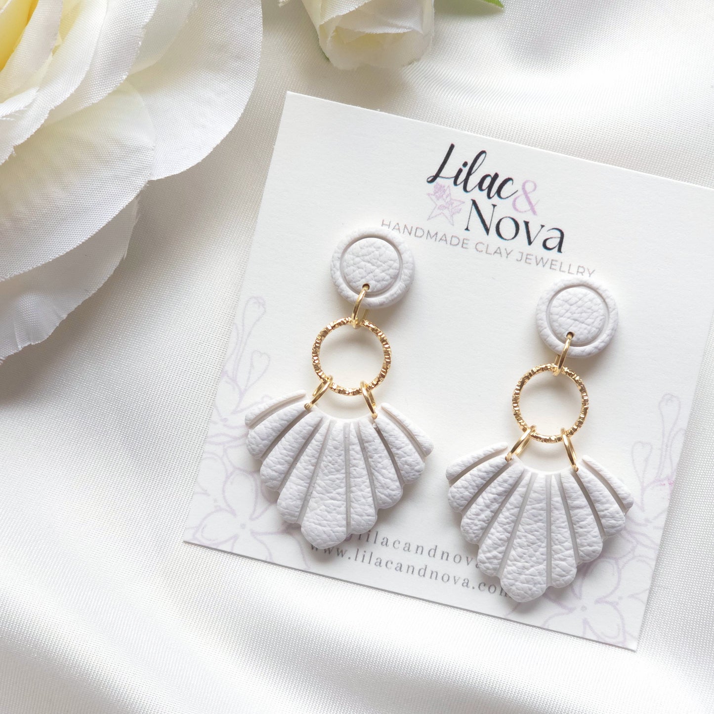 Seraphina White Circle Bezel Accent Drop Earring