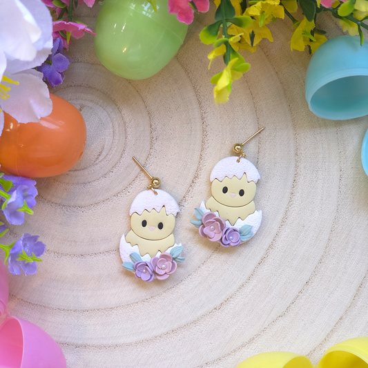 Spring Chick Hatchling Drop Earring