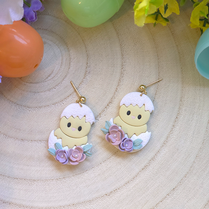 Spring Chick Hatchling Drop Earring